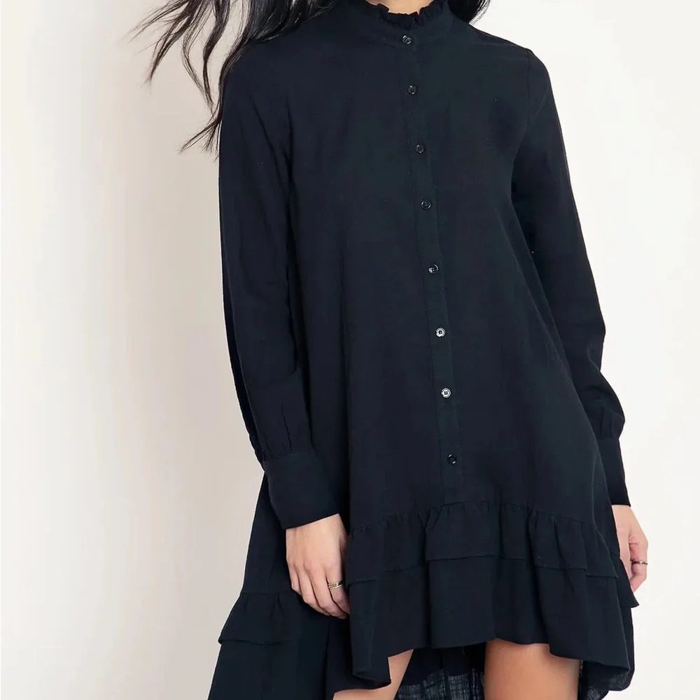 Blackmilk THE THRILL OF FRILL SHIRT DRESS - LIMITED - Picture 2 of 9